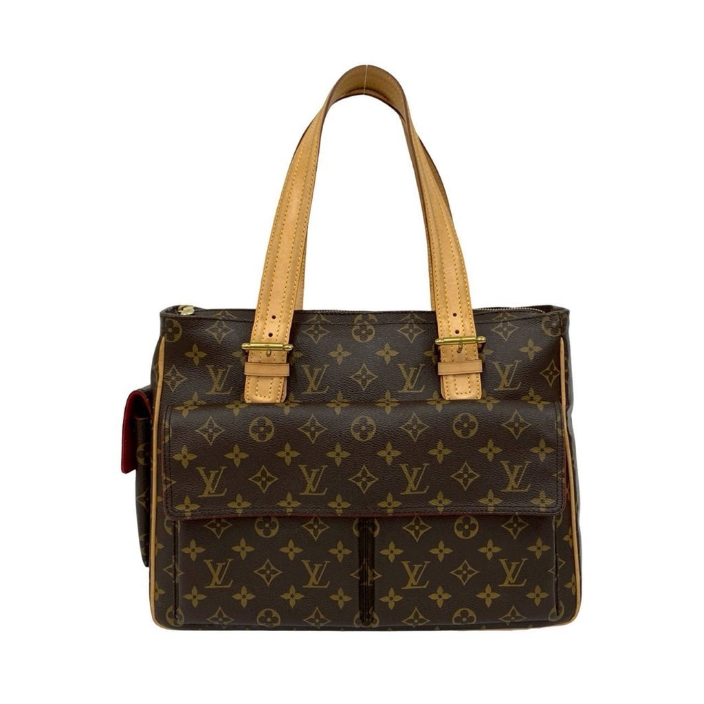 Louis Vuitton Brown Leather Pvc Handbag Tote Bag