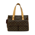 Louis Vuitton Brown Leather Pvc Handbag Tote Bag
