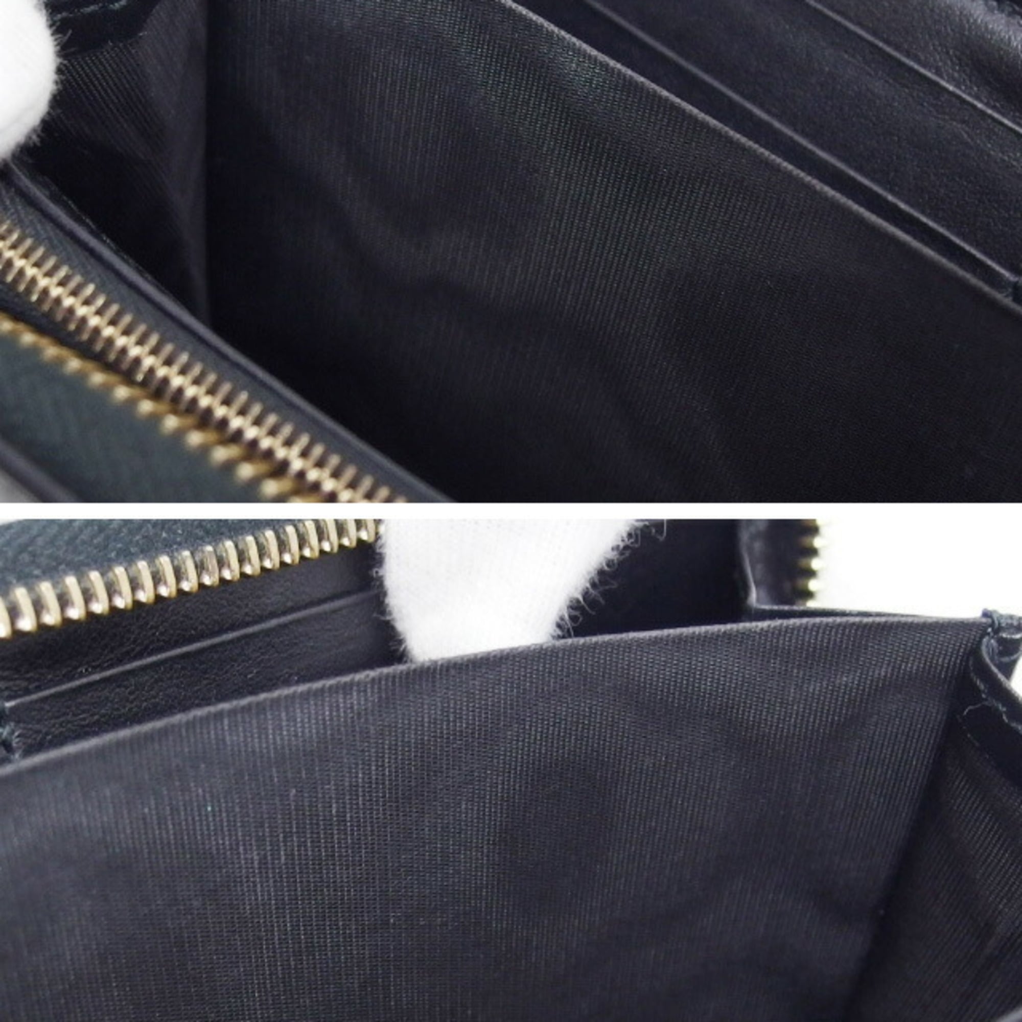 Gucci Black Leather Long Wallet (Bi-Fold) (Pre-Owned)