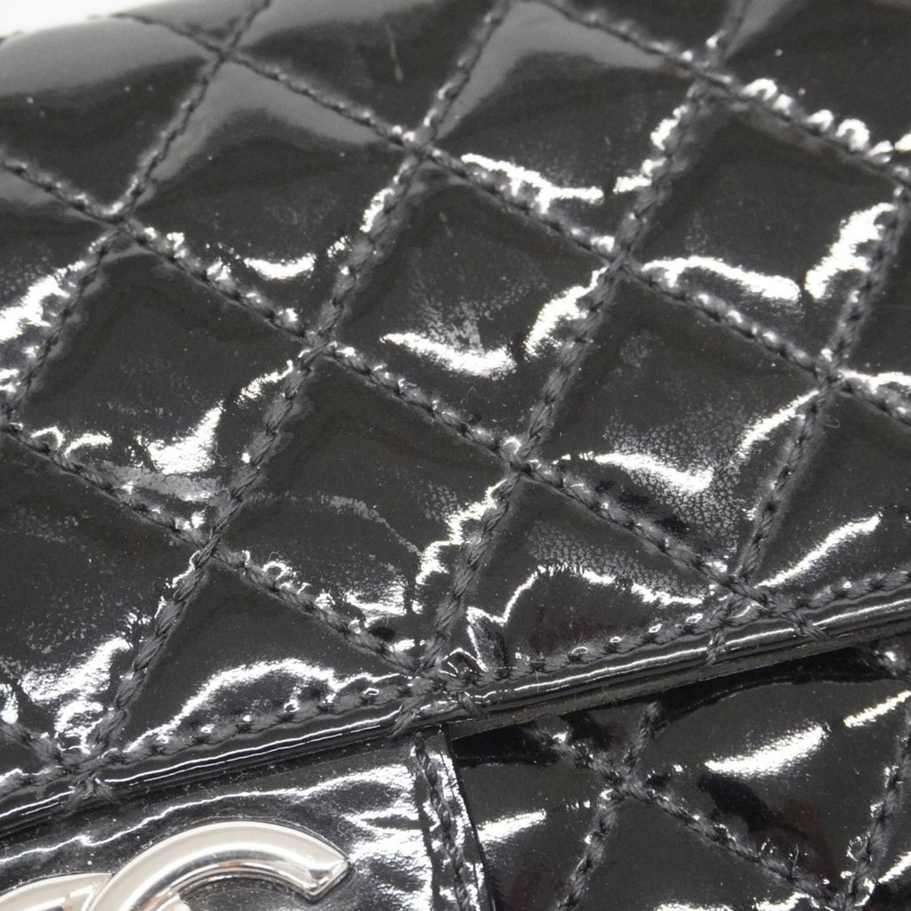 Chanel Black Patent Leather Chain/Shoulder Wallet