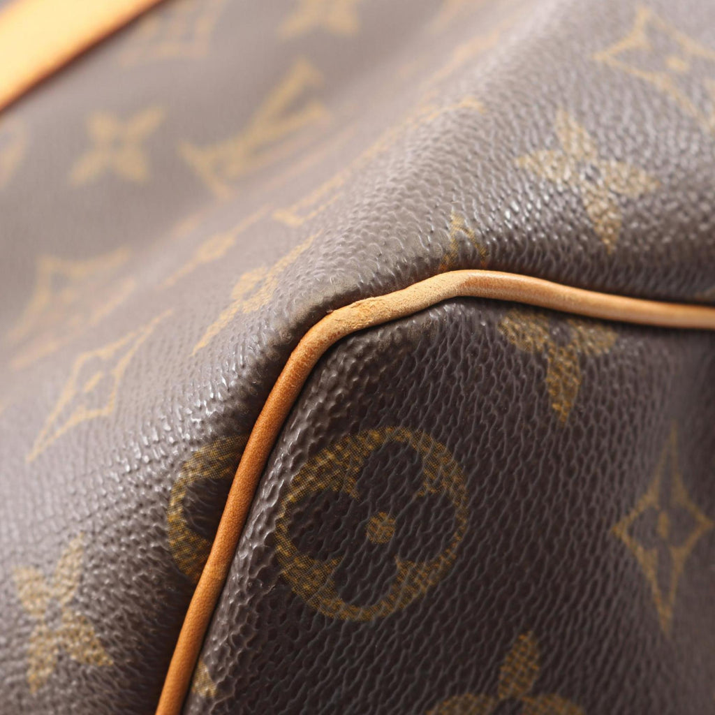 Louis Vuitton Brown Coated Canvas Leather Monogram Boston Bag