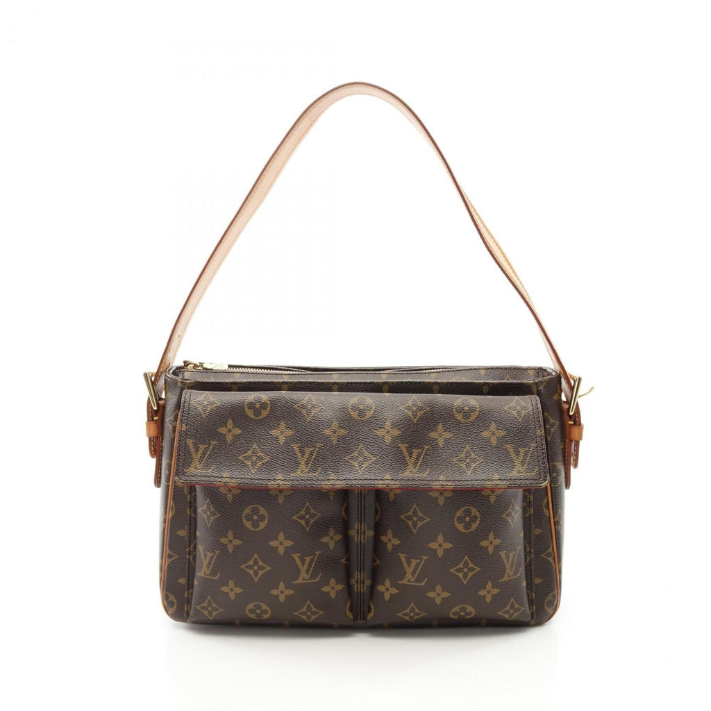 Louis Vuitton Monogram Brown Coated Canvas Leather Shoulder Bag