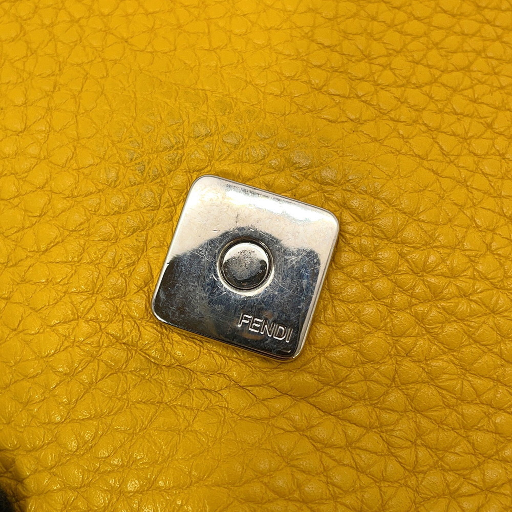 Fendi Selleria Black Yellow Leather Fanny Pack Shoulder Bag