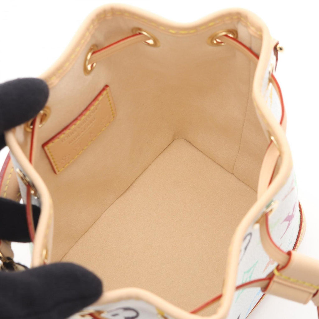 Louis Vuitton White Coated Canvas Leather Handbag