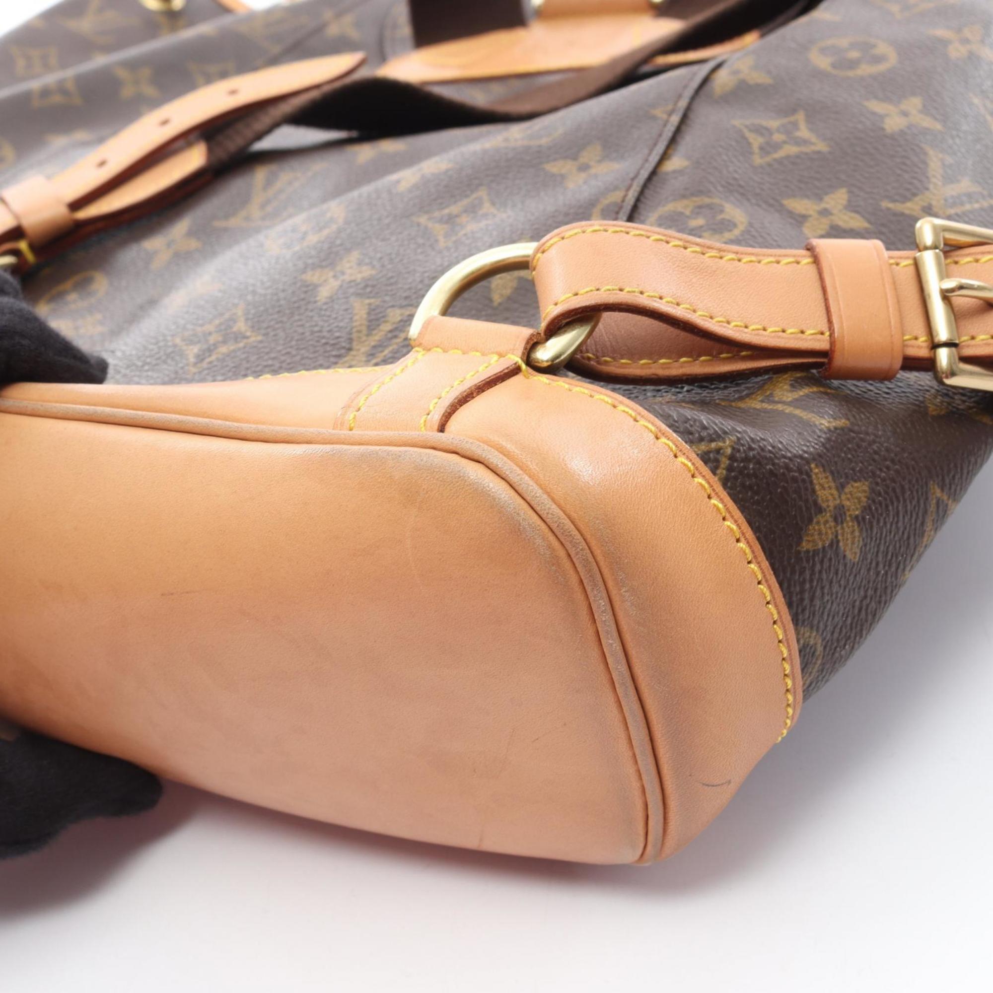 Louis Vuitton Brown Coated Canvas Leather Backpack Handbag