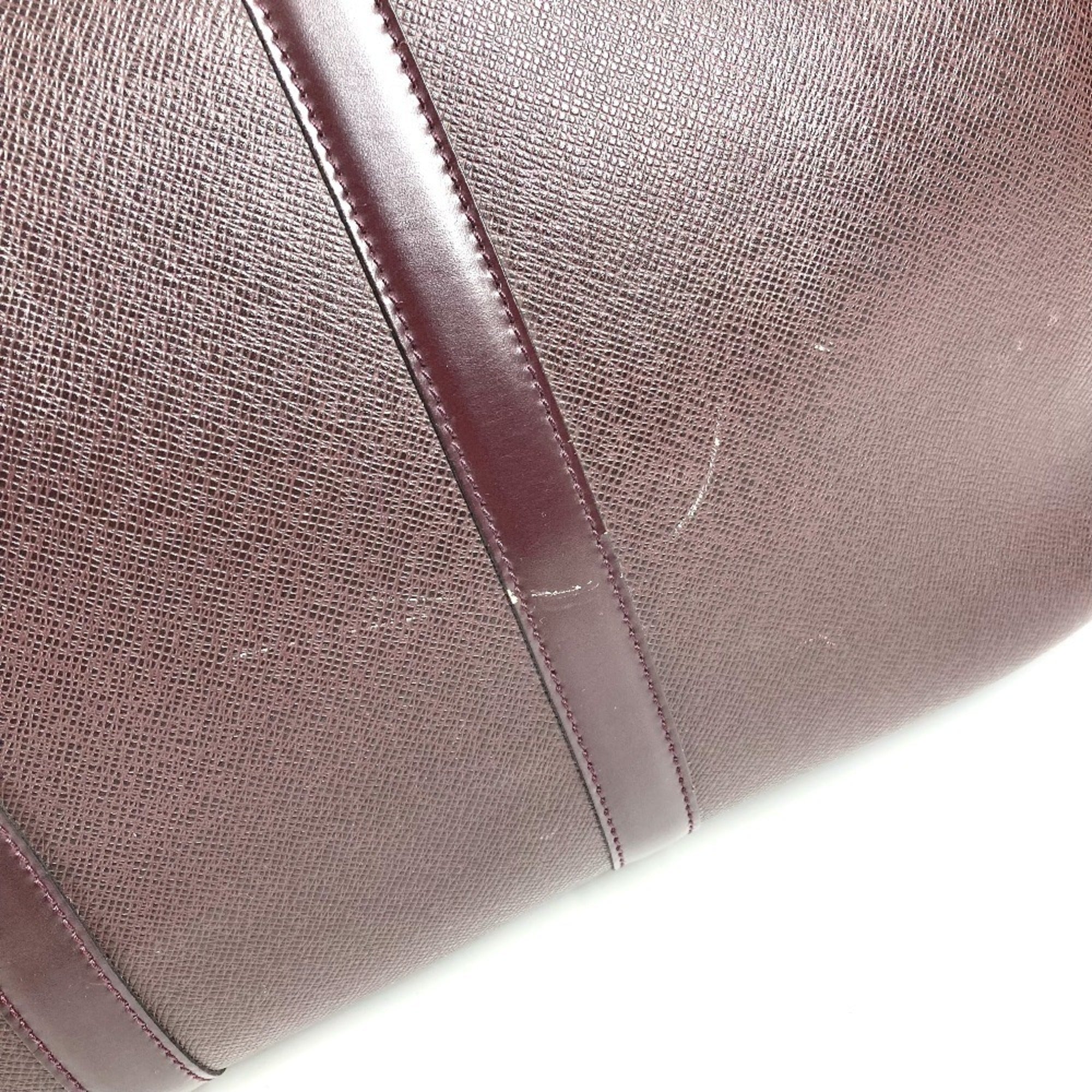 Louis Vuitton Acajou Purple Taiga Leather Boston Bag Shoulder Bag