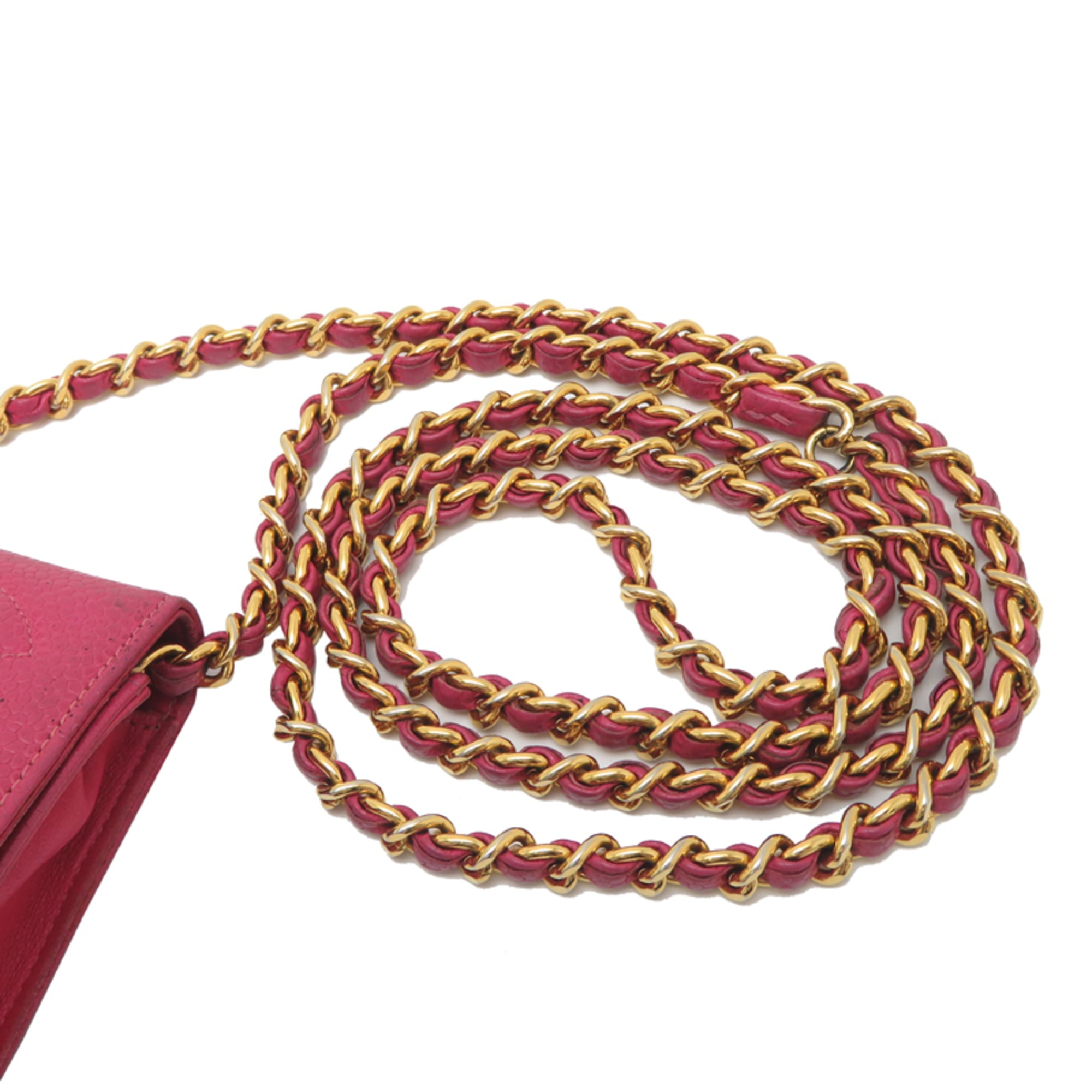Chanel Pink Grained Calfskin Shoulder Bag