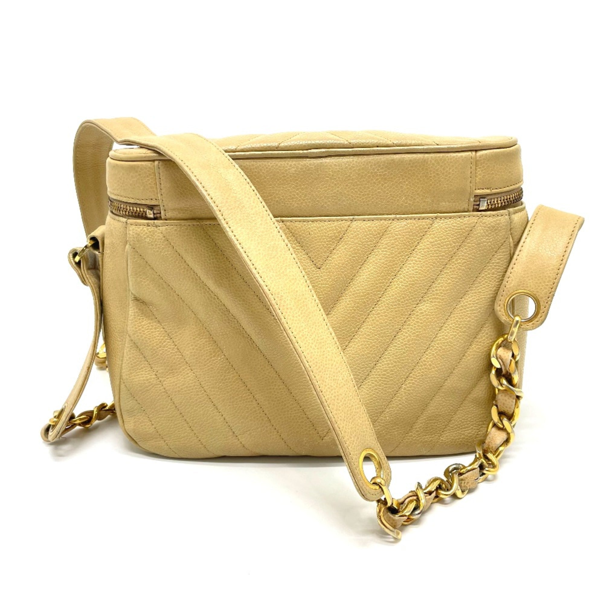 Chanel Beige Leather Shoulder Bag