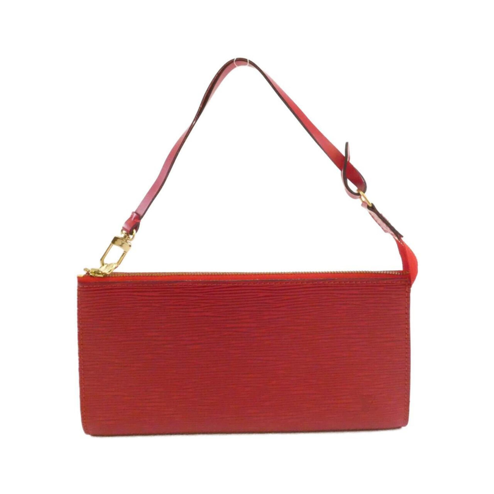 Louis Vuitton Red Color Leather Pochette Pouch
