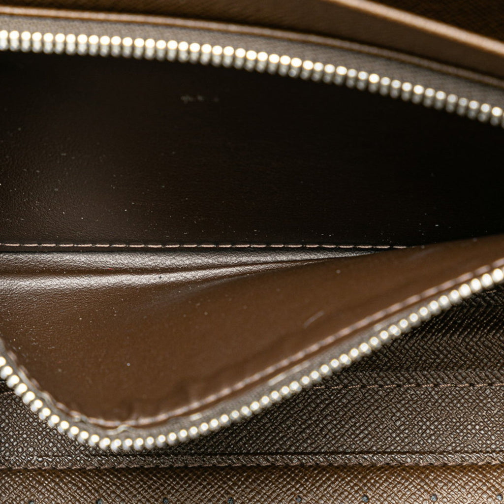 Louis Vuitton Brown Grizzly Leather Pvc Long Wallet