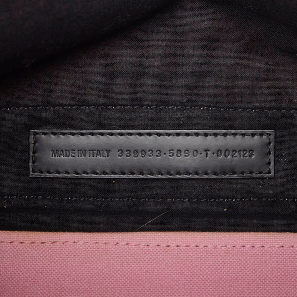 Balenciaga Pink Canvas Leather Hand