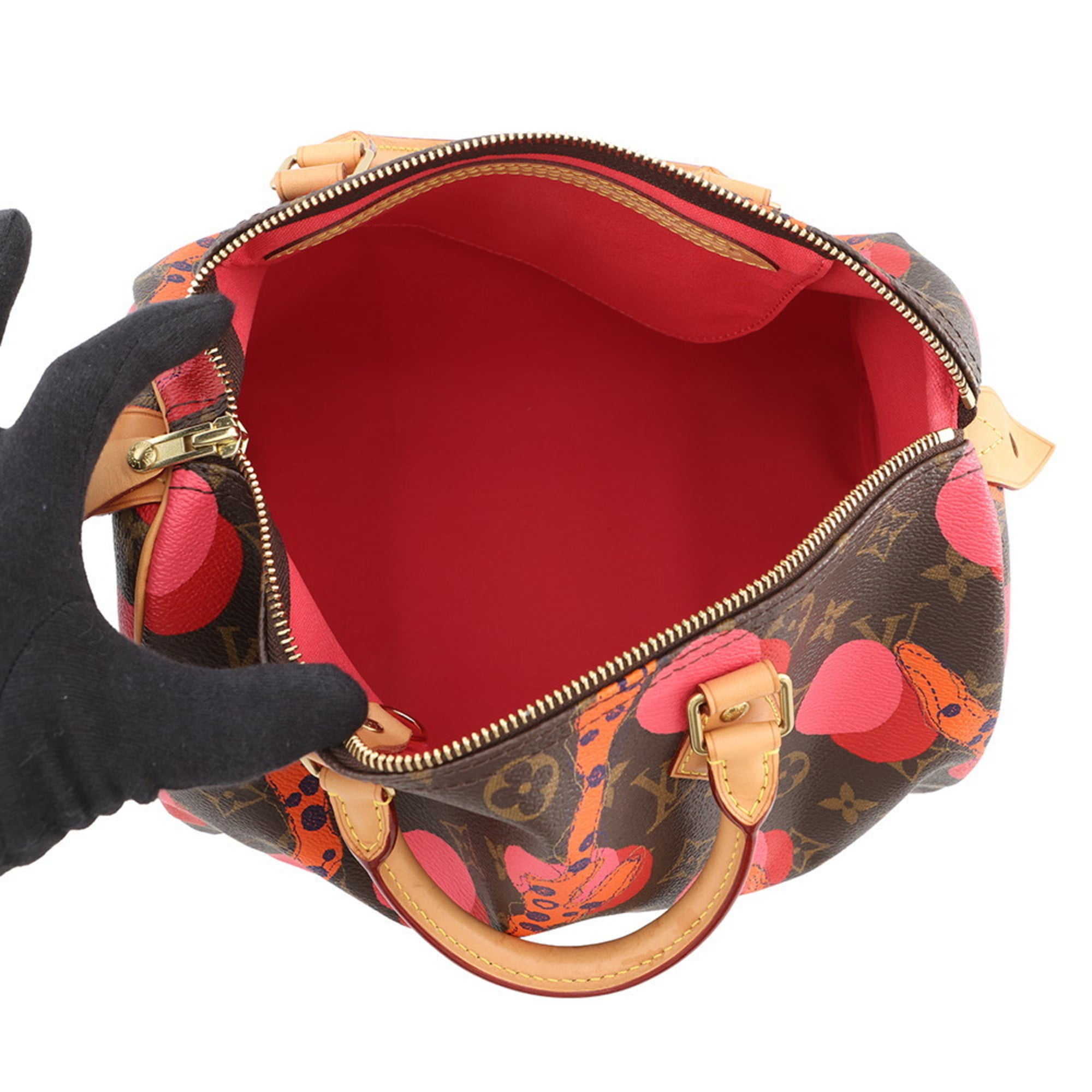 Louis Vuitton Monogram Ramages Red Color Monogram Ramages Boston Bag Handbag