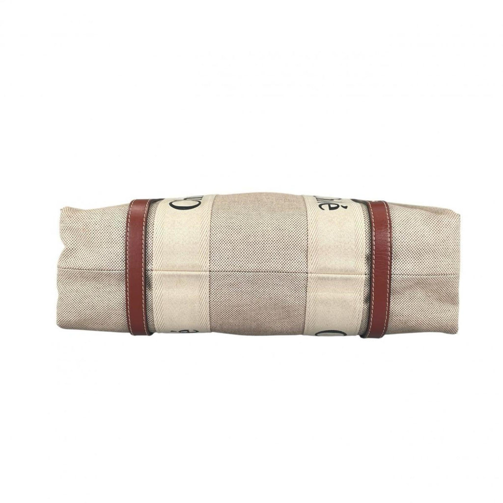 Chloé Beige Linen Leather Handbag (Pre-Owned)