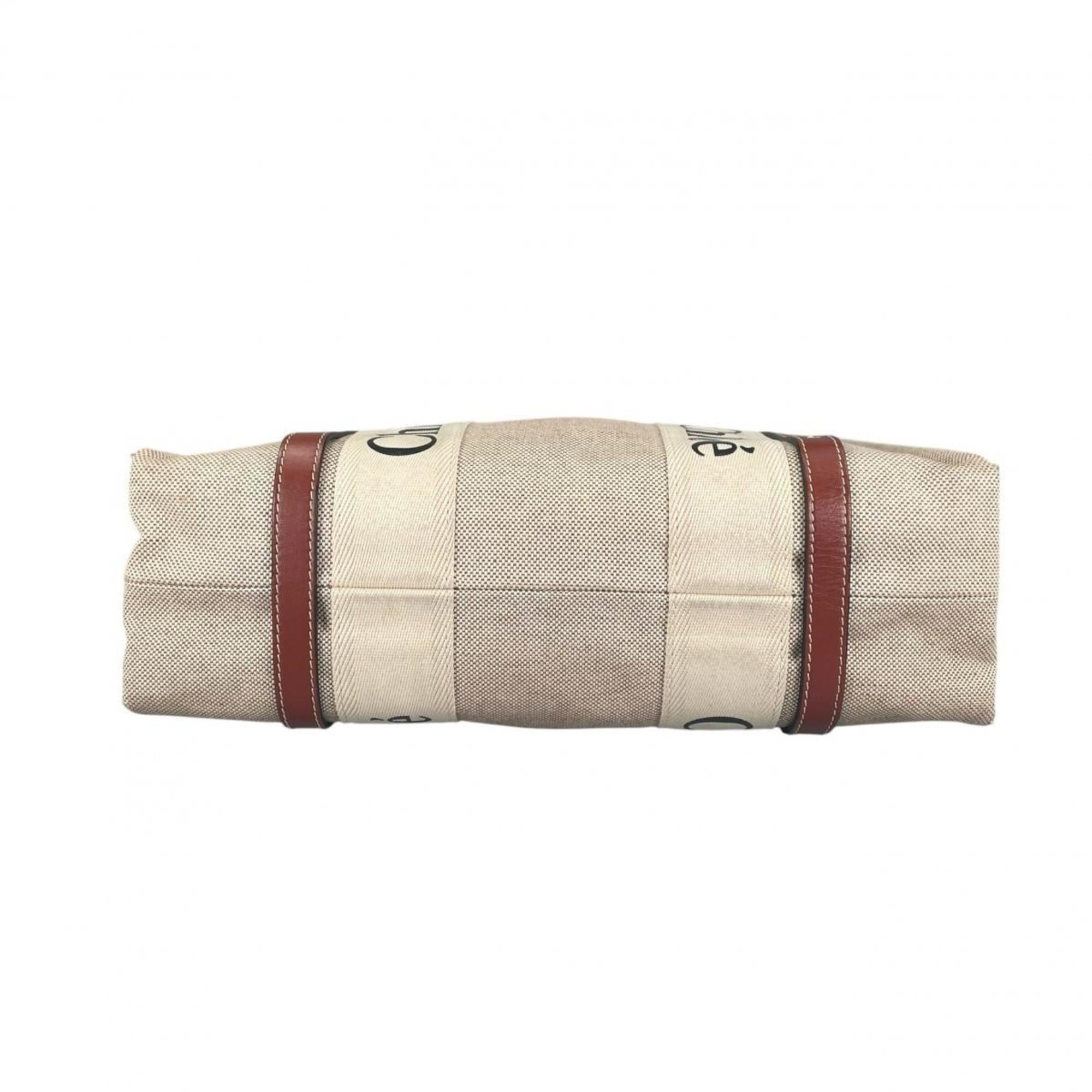 Chloé Beige Linen Leather Handbag (Pre-Owned)