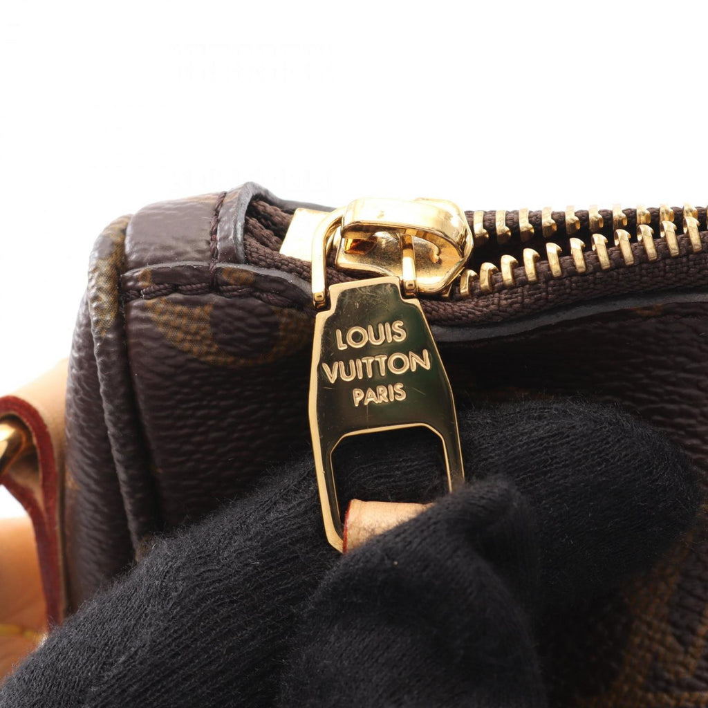 Louis Vuitton Brown Coated Canvas Leather Shoulder Bag