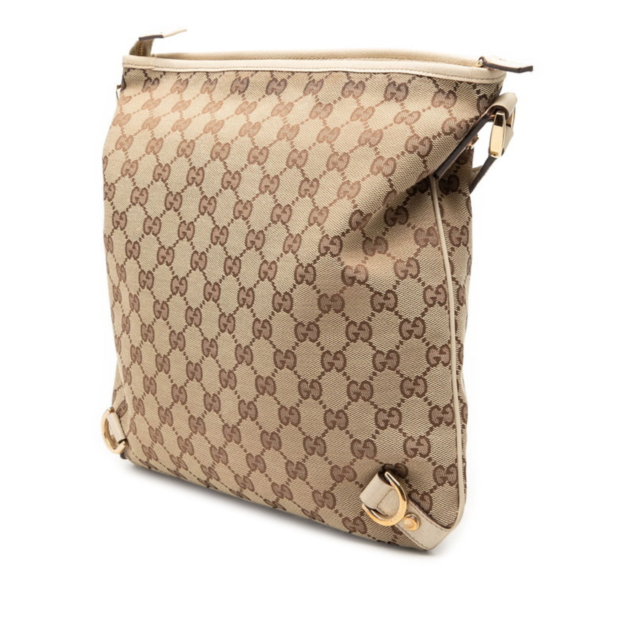 Gucci Brown Canvas Leather Shoulder Bag (Pre-Owned)