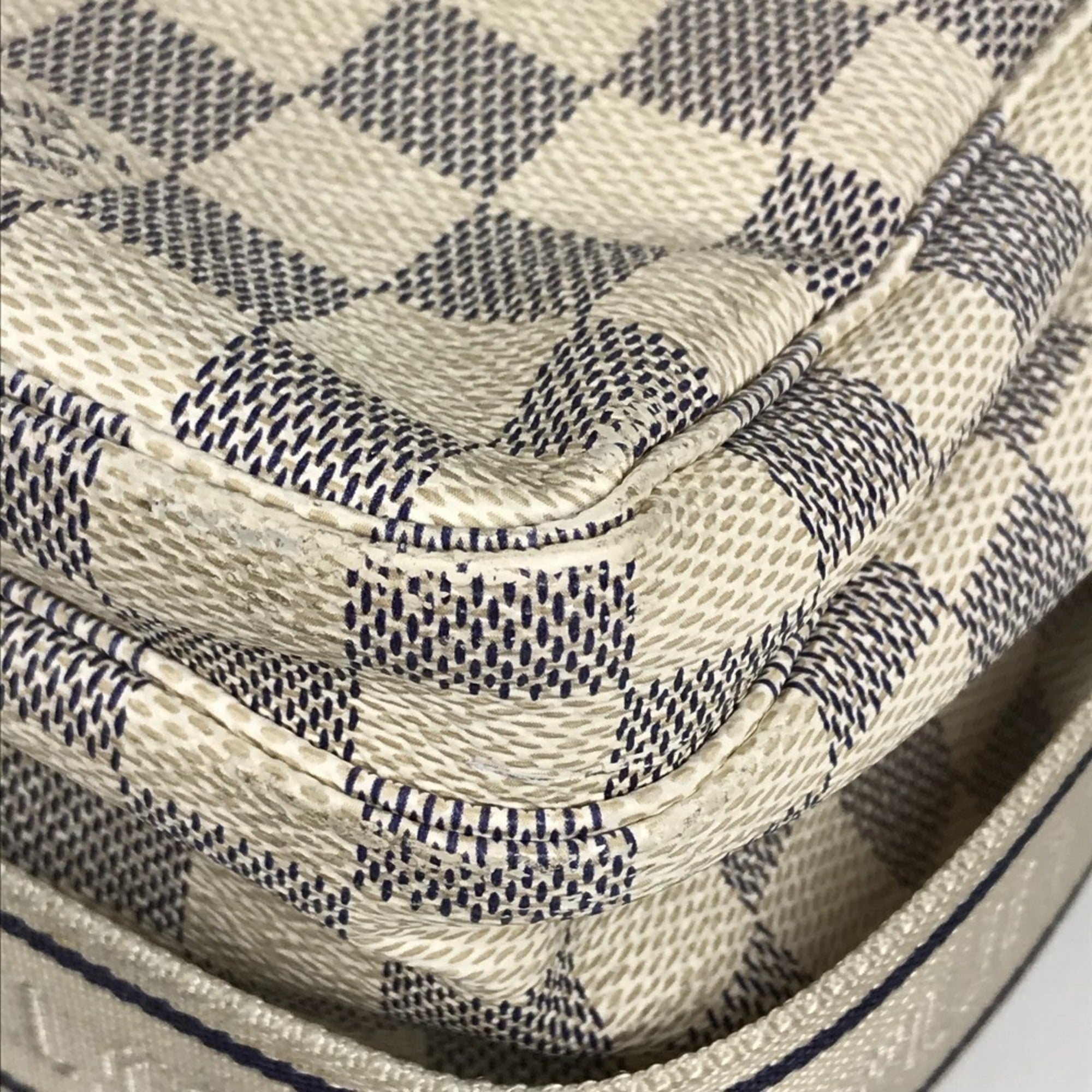 Louis Vuitton White Yellow Damier Azur Shoulder Bag