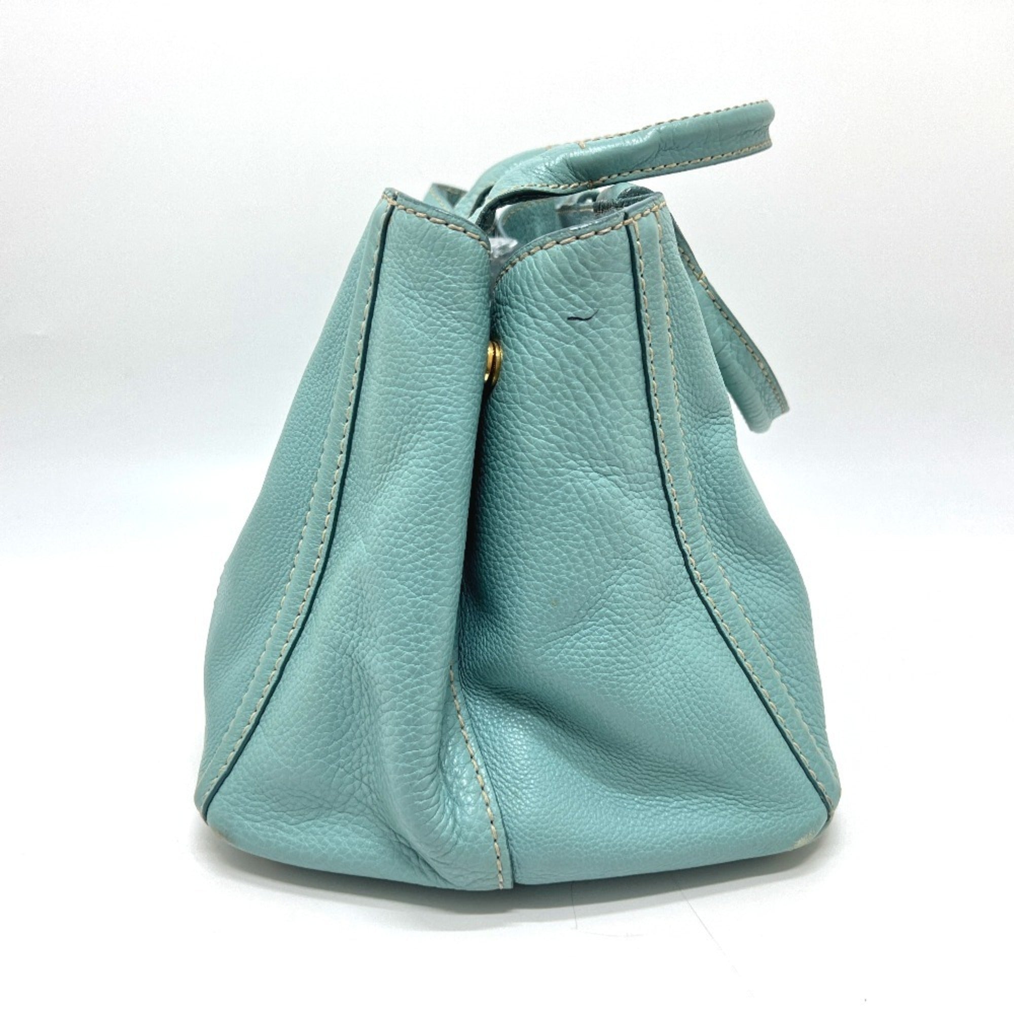 Prada Blue Canapa Handbag Tote Bag