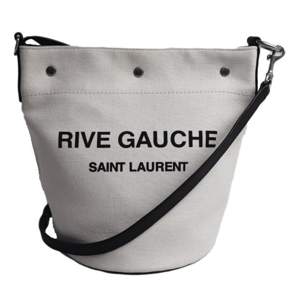 Yves Saint Laurent Black White Canvas Pouch Shoulder Bag (Pre-Owned)