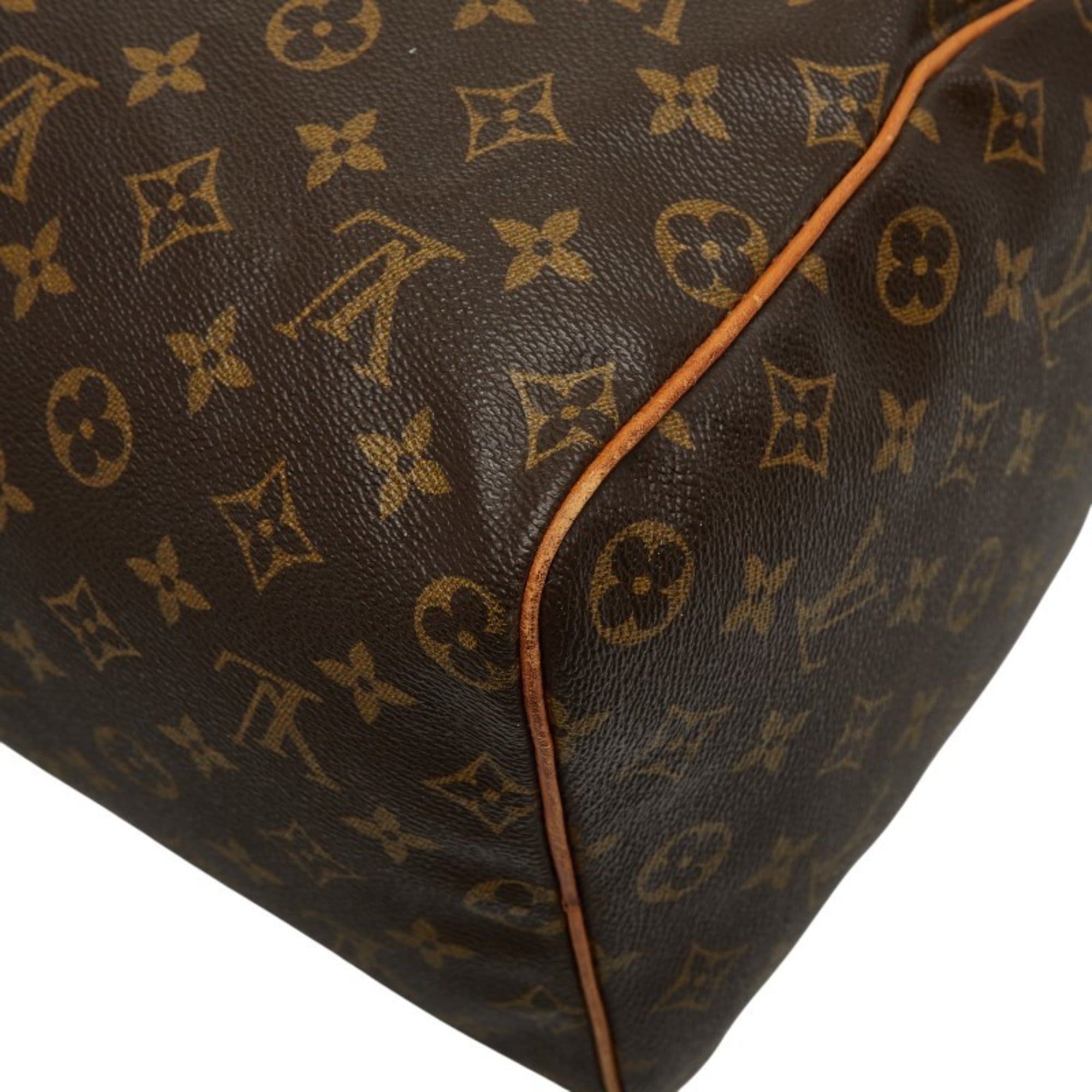 Louis Vuitton Brown Pvc Leather Boston Bag Handbag