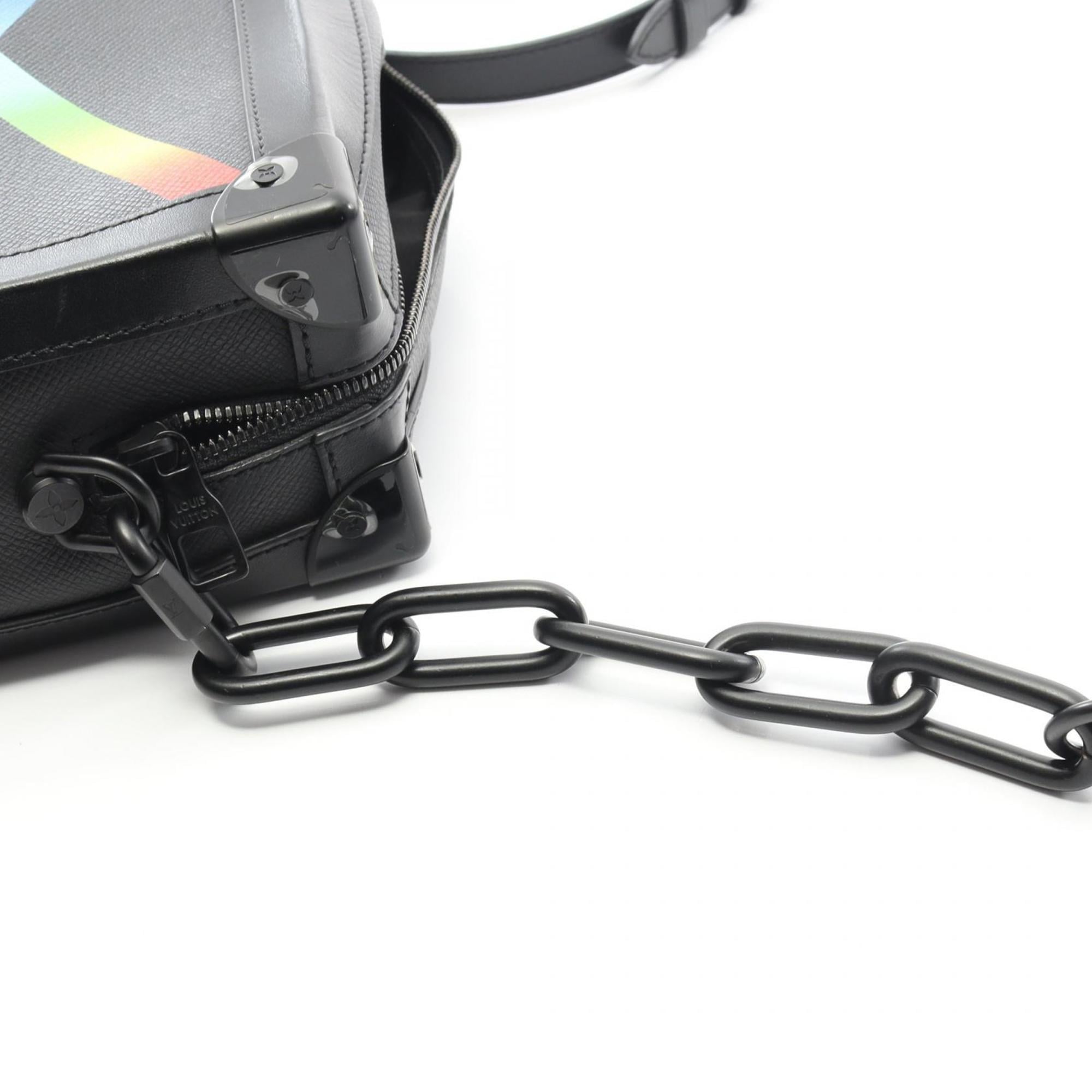 Louis Vuitton Black Multi-Color Taiga Leather Shoulder Bag