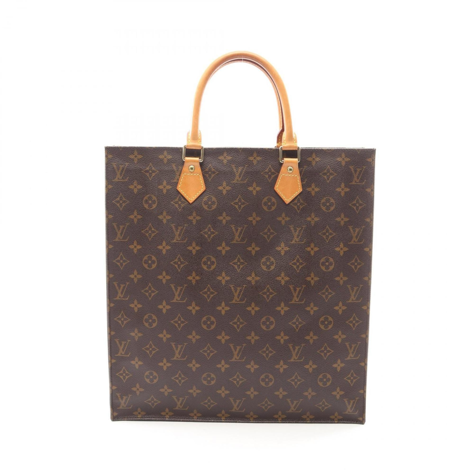 Louis Vuitton Brown Coated Canvas Leather Handbag Tote Bag