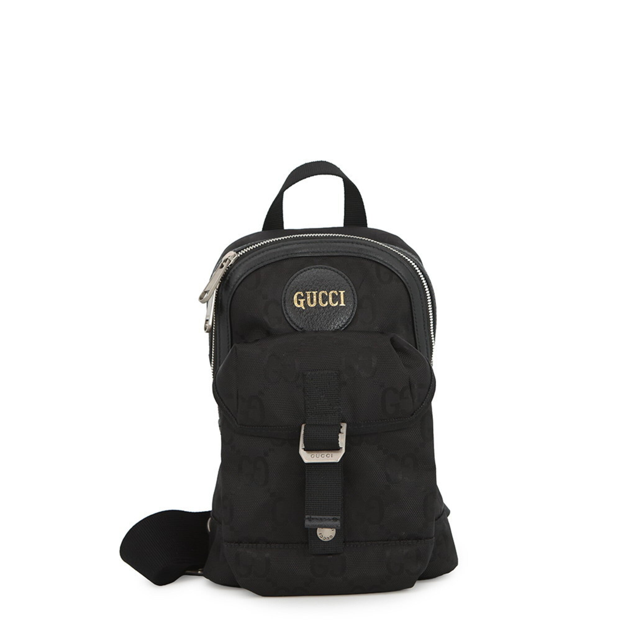 Gucci Black Nylon Leather Handbag Sling Bag (Pre-Owned)