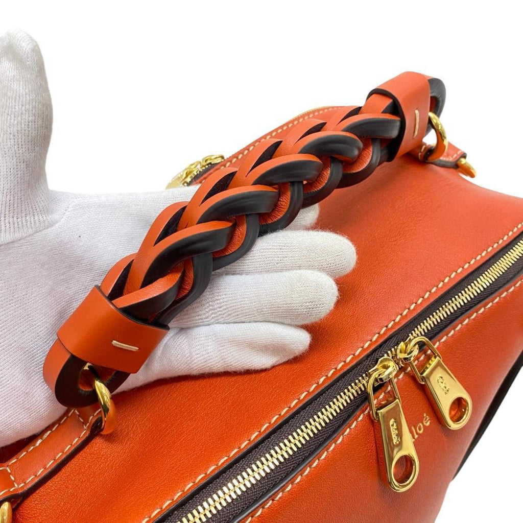 Chloé Orange Leather Handbag Shoulder Bag (Pre-Owned)