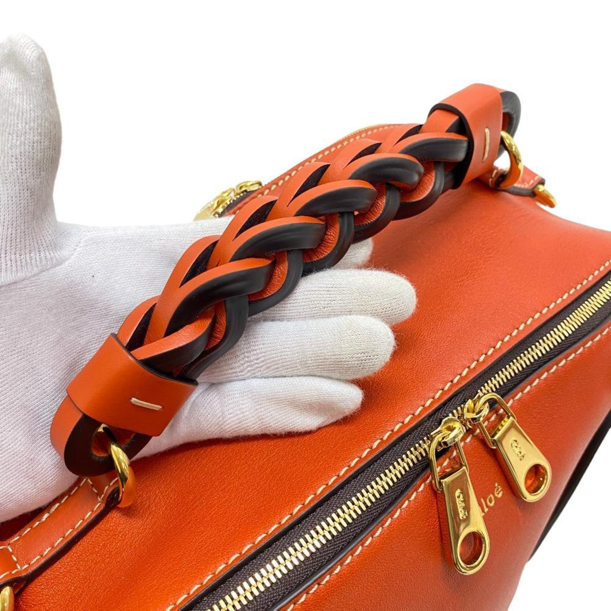 Chloé Orange Leather Handbag Shoulder Bag (Pre-Owned)