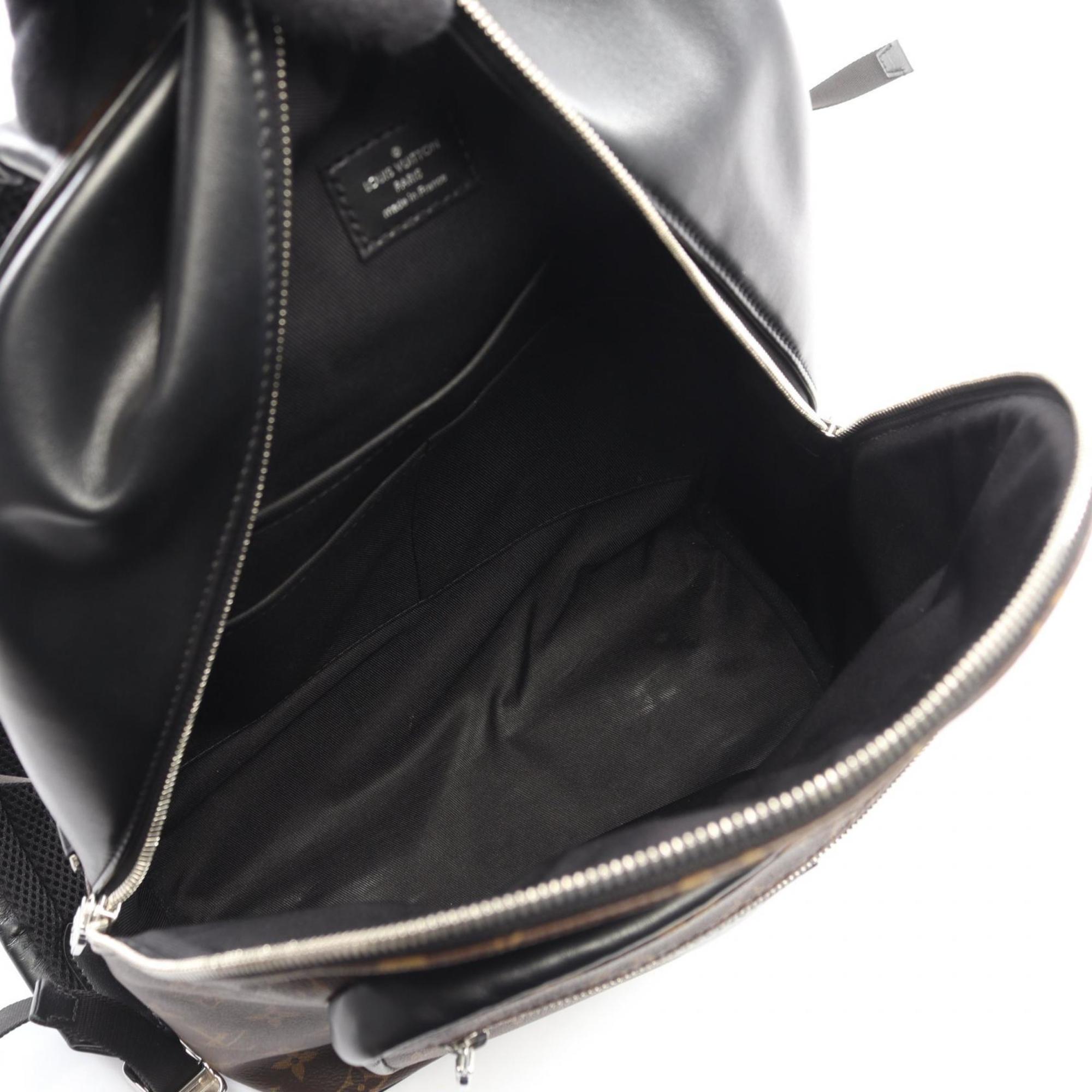 Louis Vuitton Black Brown Monogram Macassar Coated Canvas Leather Backpack