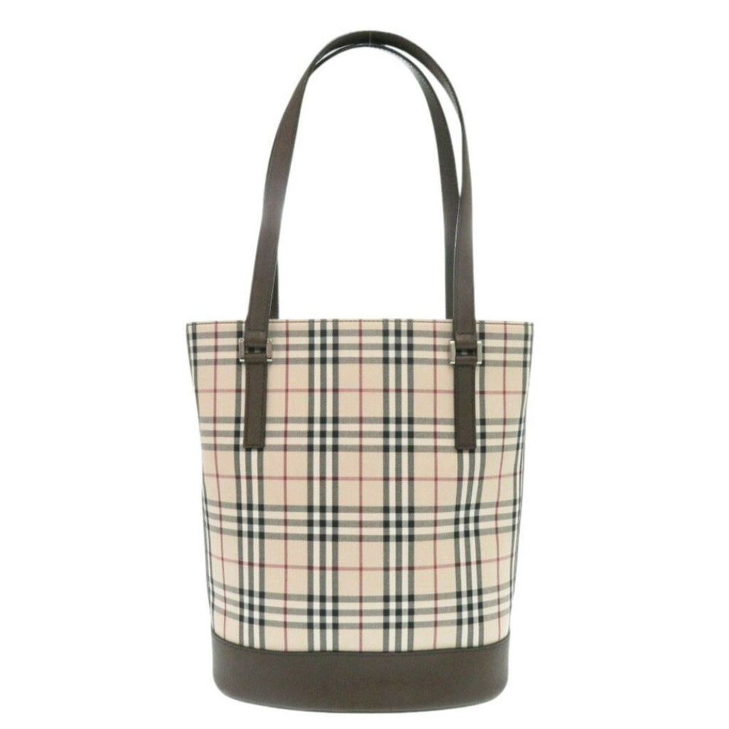 Burberry Beige Brown Cotton Handbag Tote Bag