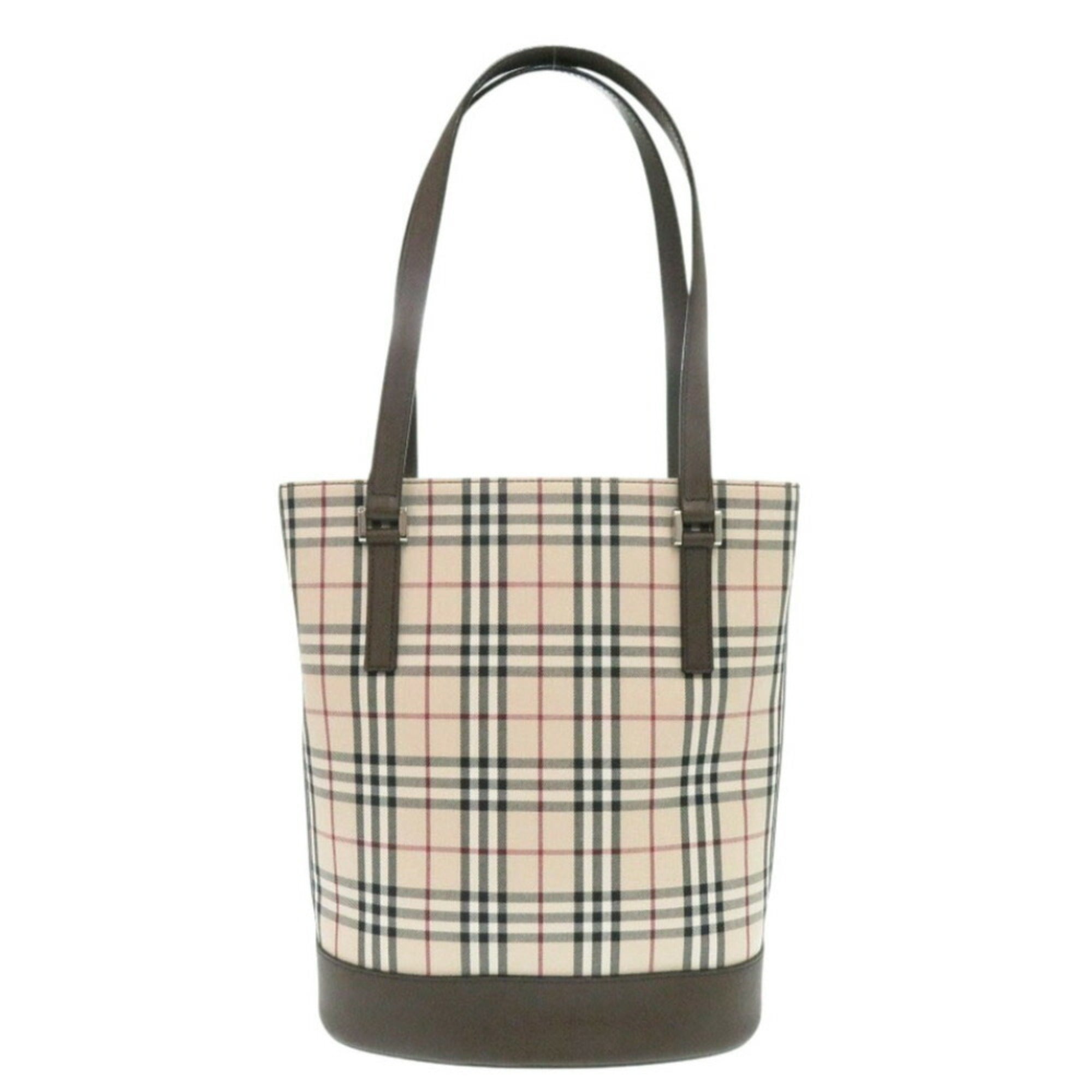 Burberry Beige Brown Cotton Handbag Tote Bag