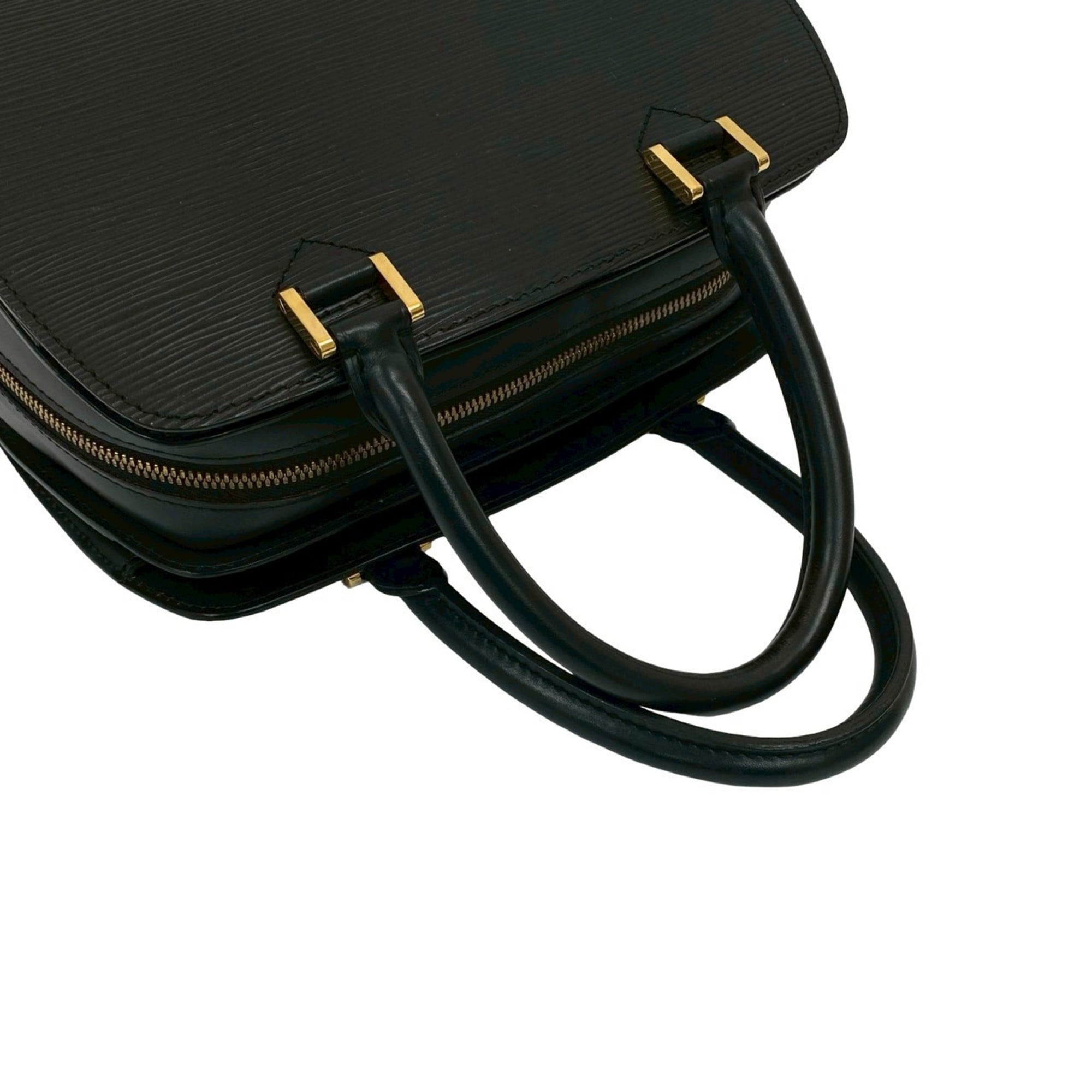 Louis Vuitton Black Leather Handbag Tote Bag