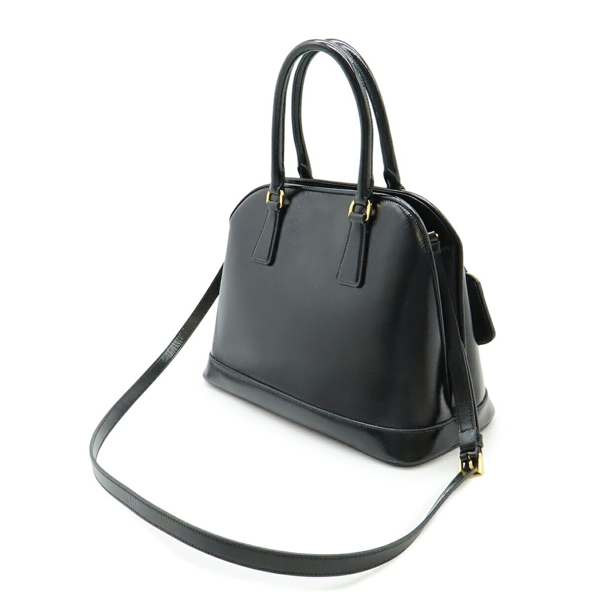 Prada Black Nero Patent Leather Handbag Shoulder Bag