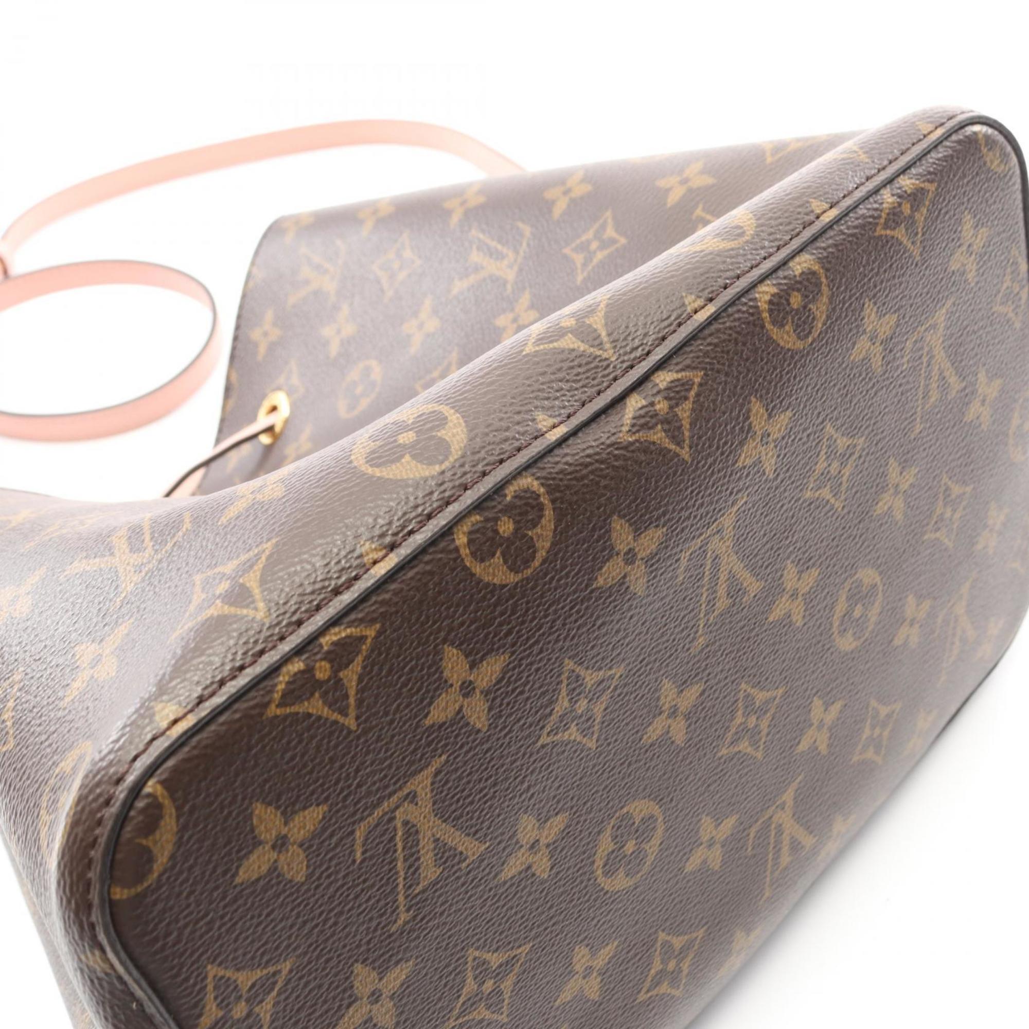 Louis Vuitton Brown Monogram Pink Rose Poudre Coated Canvas Leather Handbag Shoulder Bag
