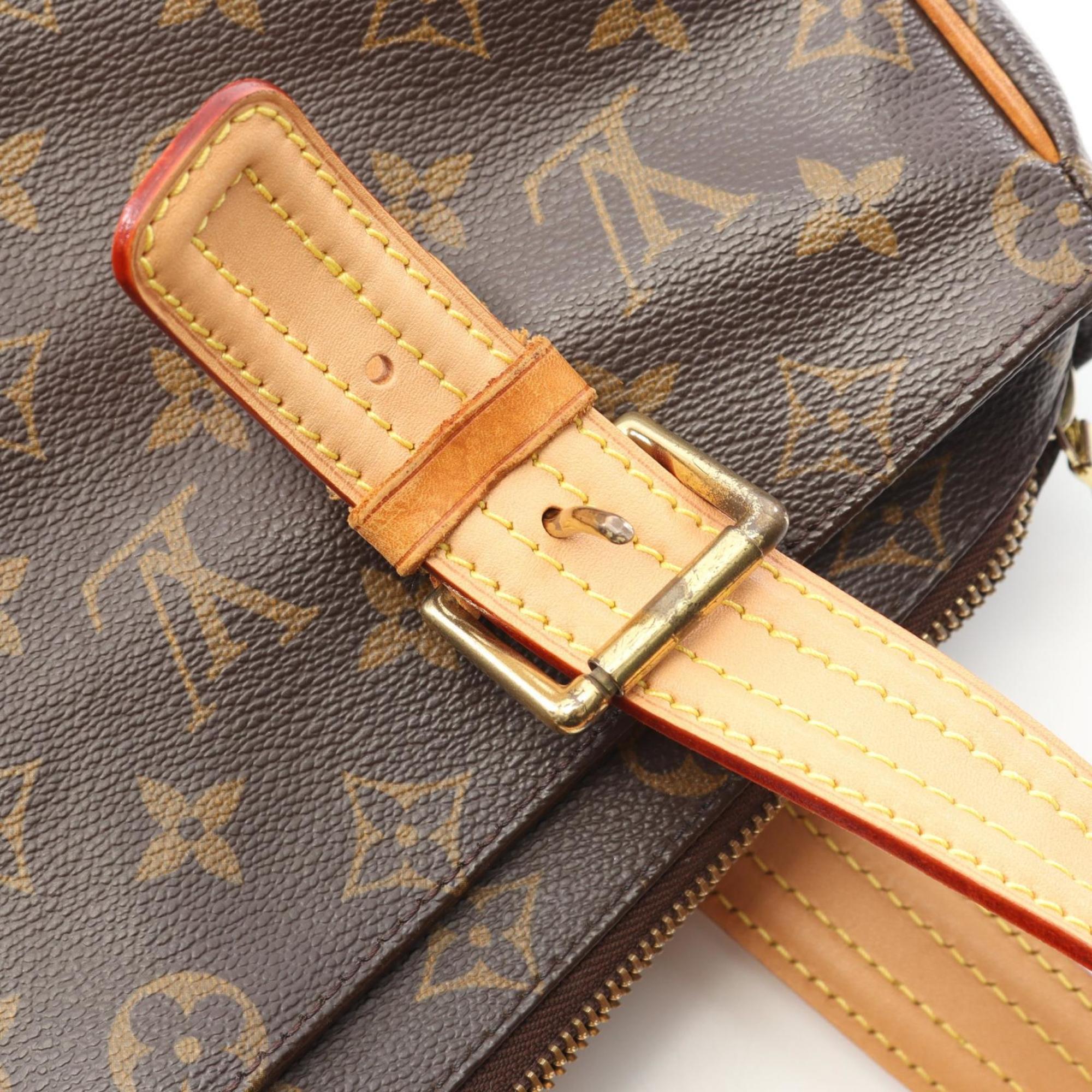 Louis Vuitton Brown Coated Canvas Leather Handbag