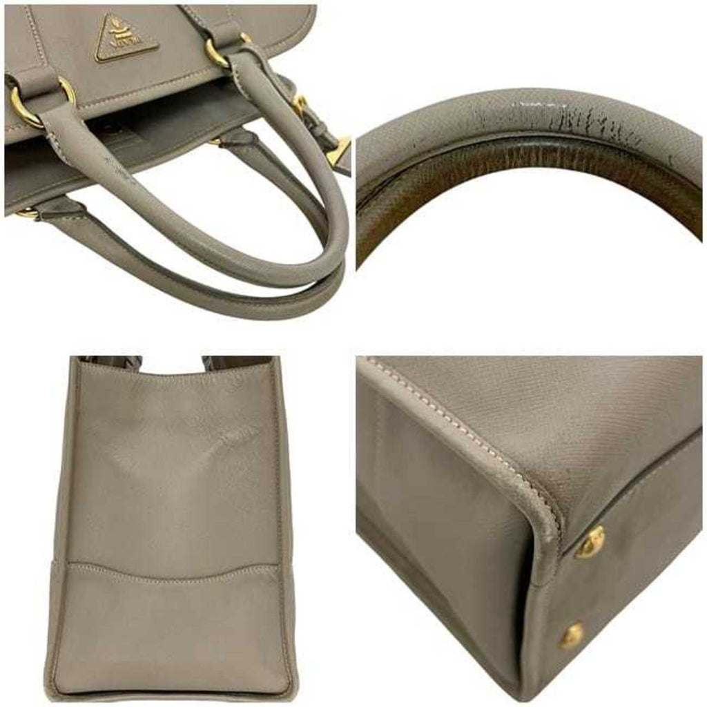 Prada Saffiano Beige Leather Handbag Shoulder Bag