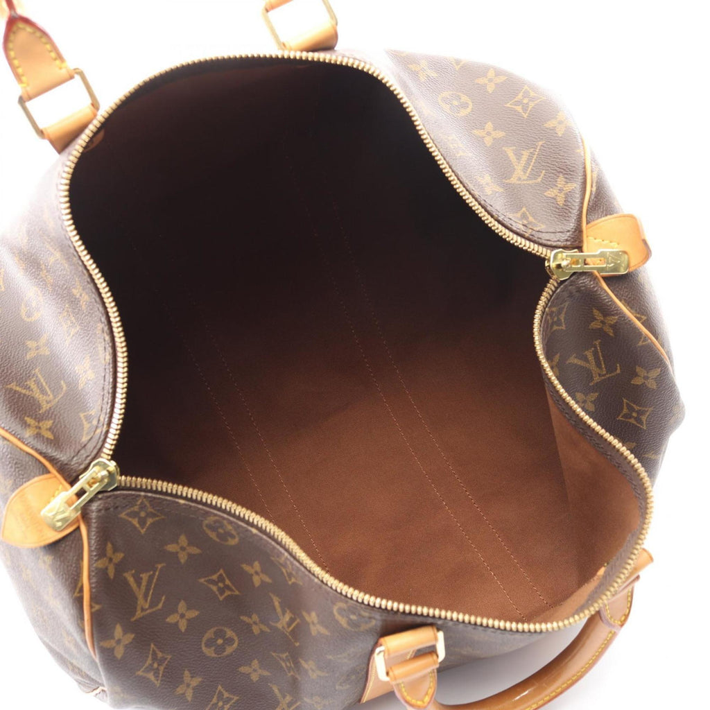 Louis Vuitton Brown Coated Canvas Leather Boston Bag
