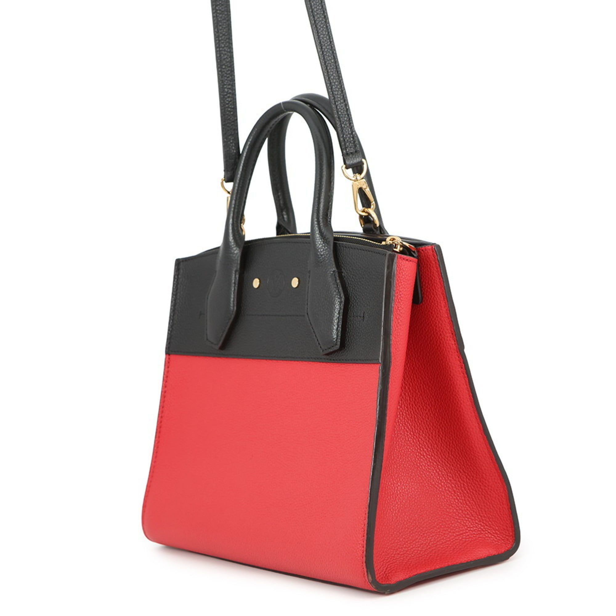 Louis Vuitton Noir Rouge Leather Handbag Shoulder Bag