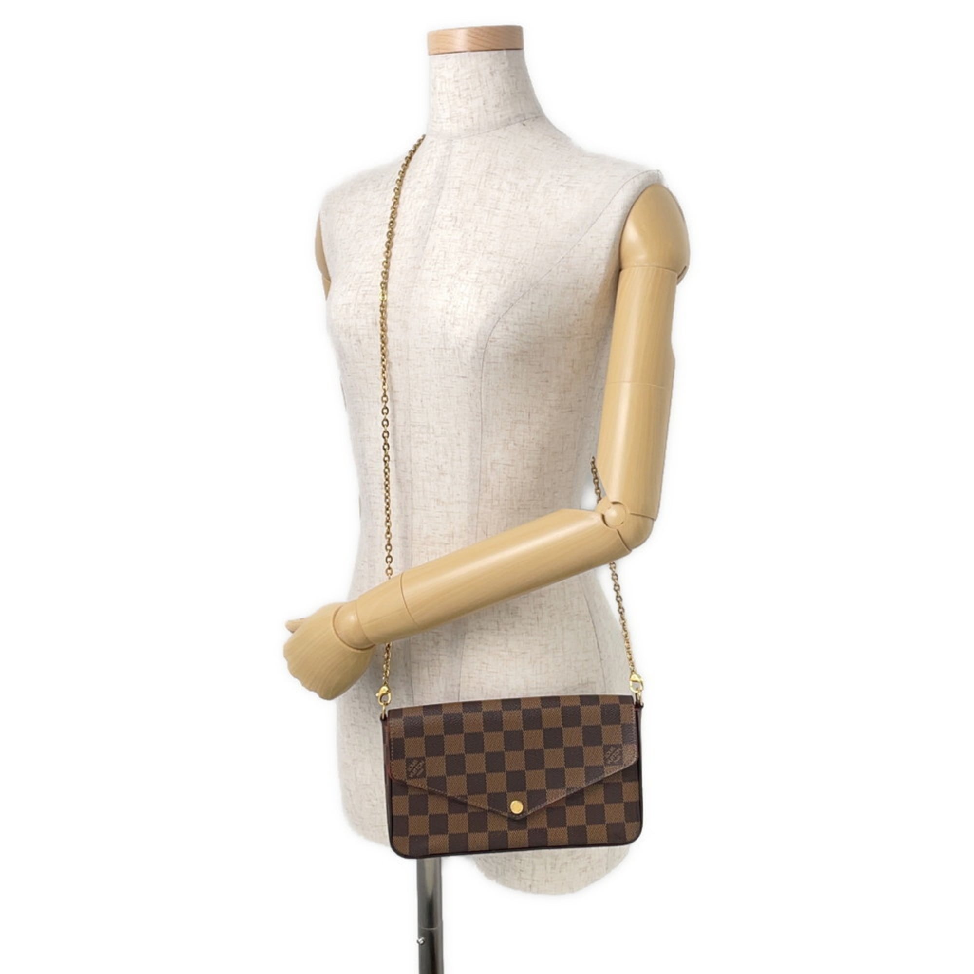 Louis Vuitton Damier Damier Canvas Ebene Red Color Pochette