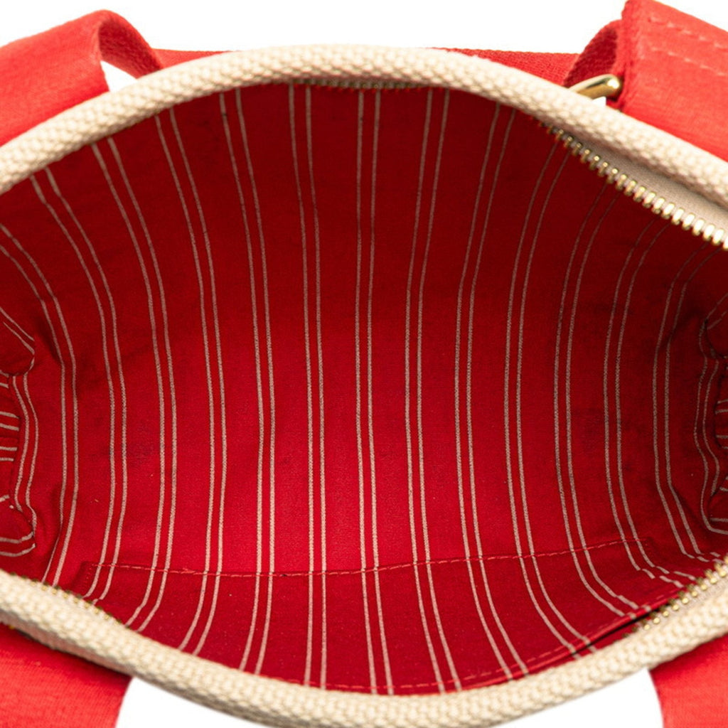 Louis Vuitton Antigua Beige Red Color Canvas Handbag