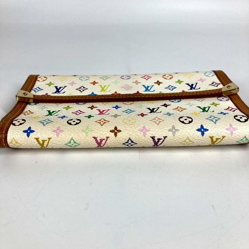 Louis Vuitton Monogram Multi-Color White Yellow Monogram Multicolore Long Wallet (Tri-Fold)