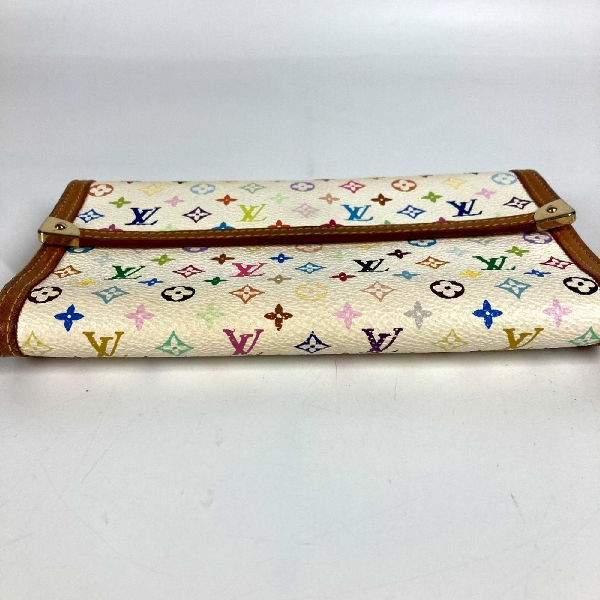 Louis Vuitton Monogram Multi-Color White Yellow Monogram Multicolore Long Wallet (Tri-Fold)