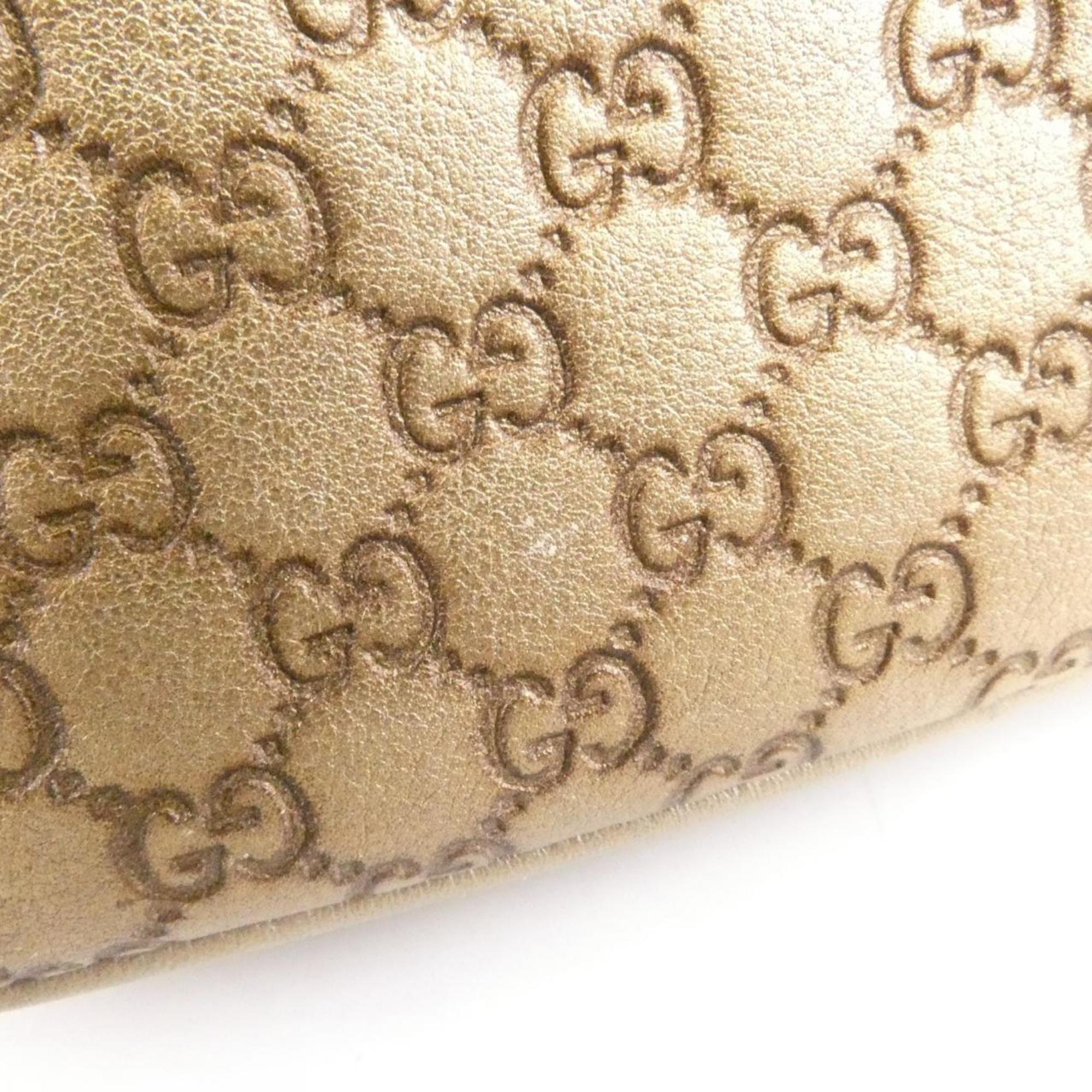 Gucci Gold Micro Gg Leather Shoulder Bag (Pre-Owned)