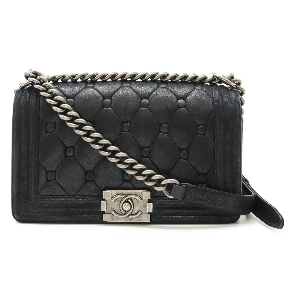 Chanel Black Suede Leather Shoulder Bag
