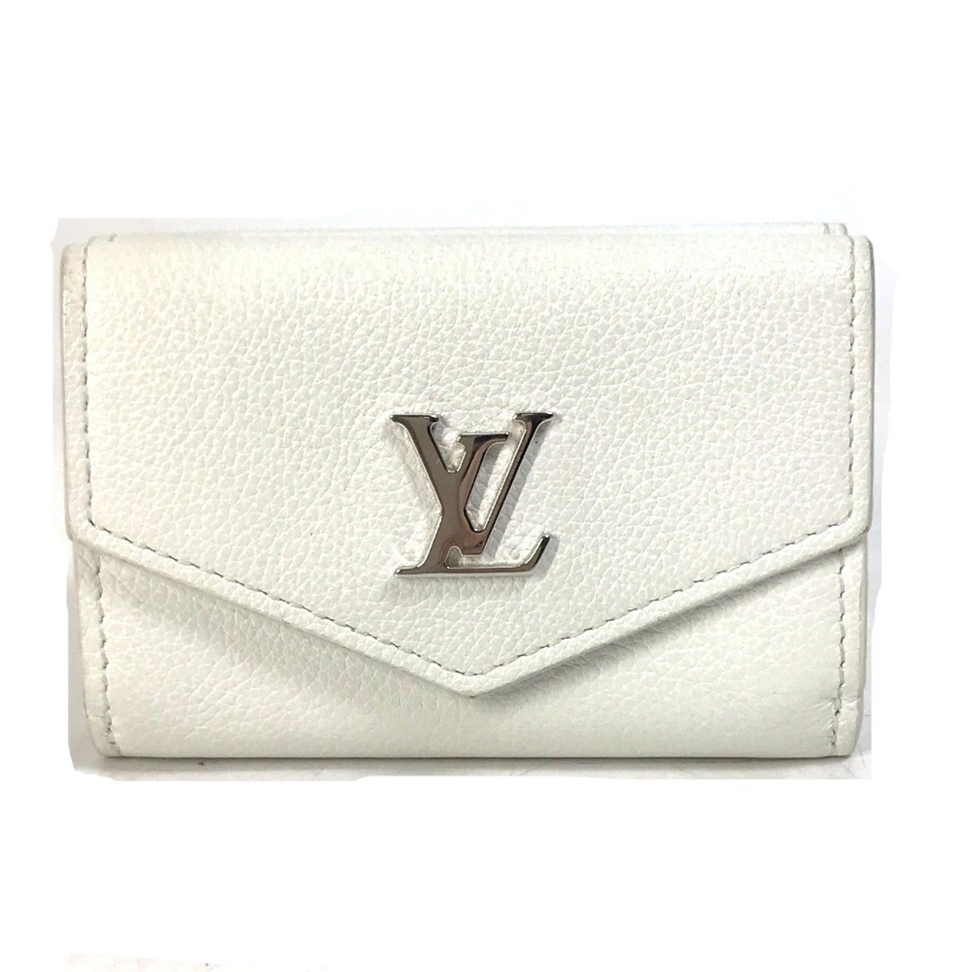Louis Vuitton White Leather Wallet (Tri-Fold)