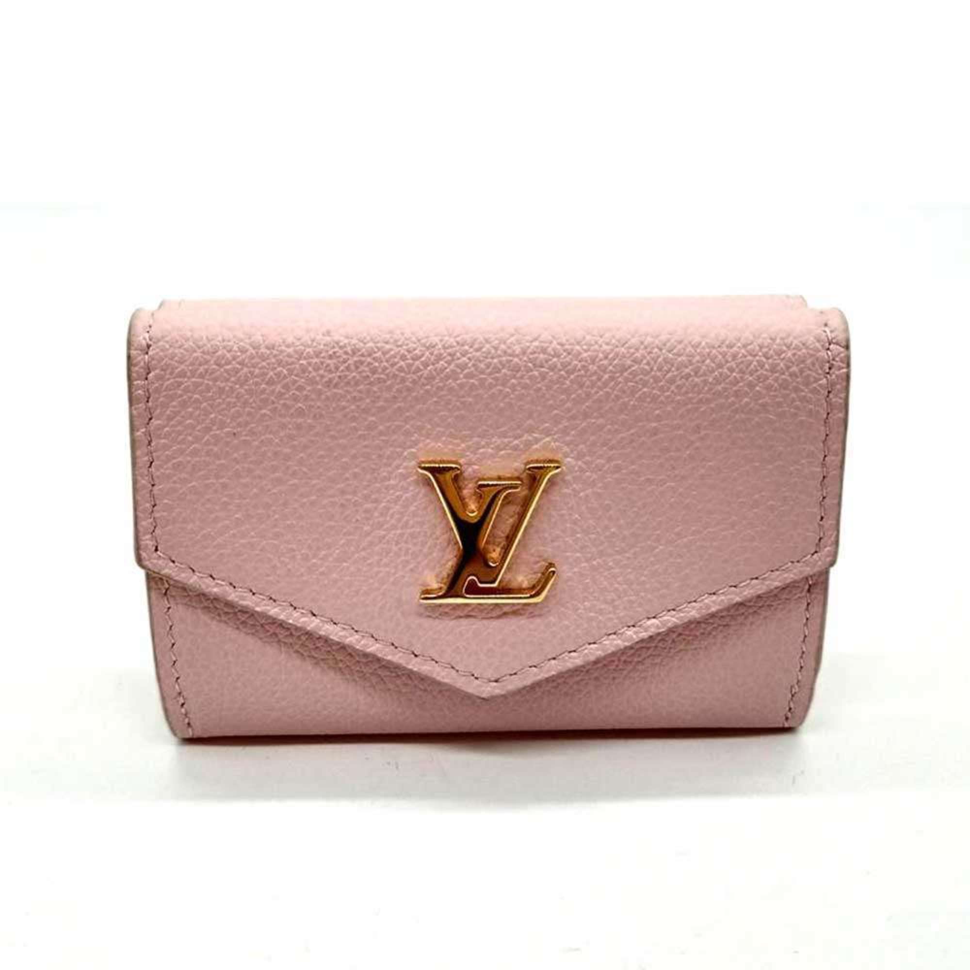 Louis Vuitton Pink Leather Wallet (Tri-Fold)