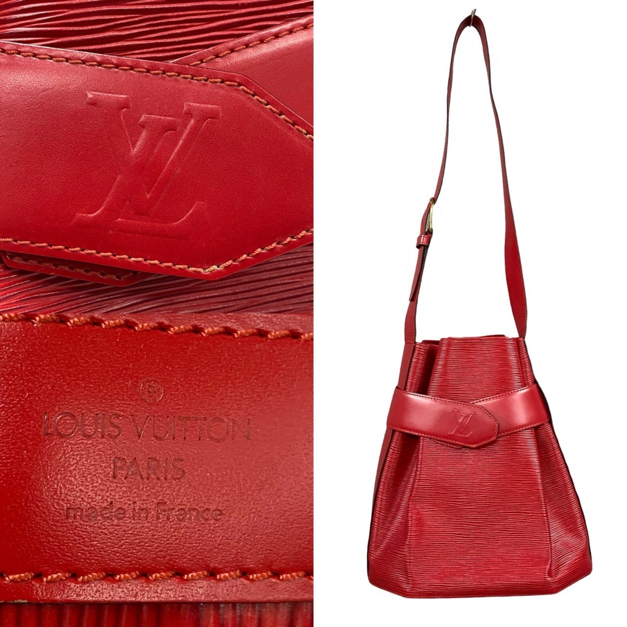 Louis Vuitton Red Color Epi Leather Shoulder Bag