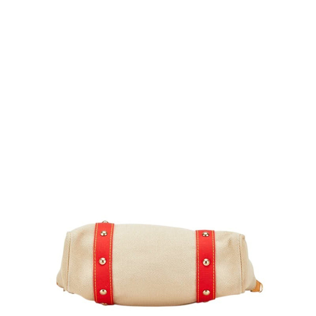 Louis Vuitton Antigua Beige Red Color Canvas Shoulder Bag Tote Bag