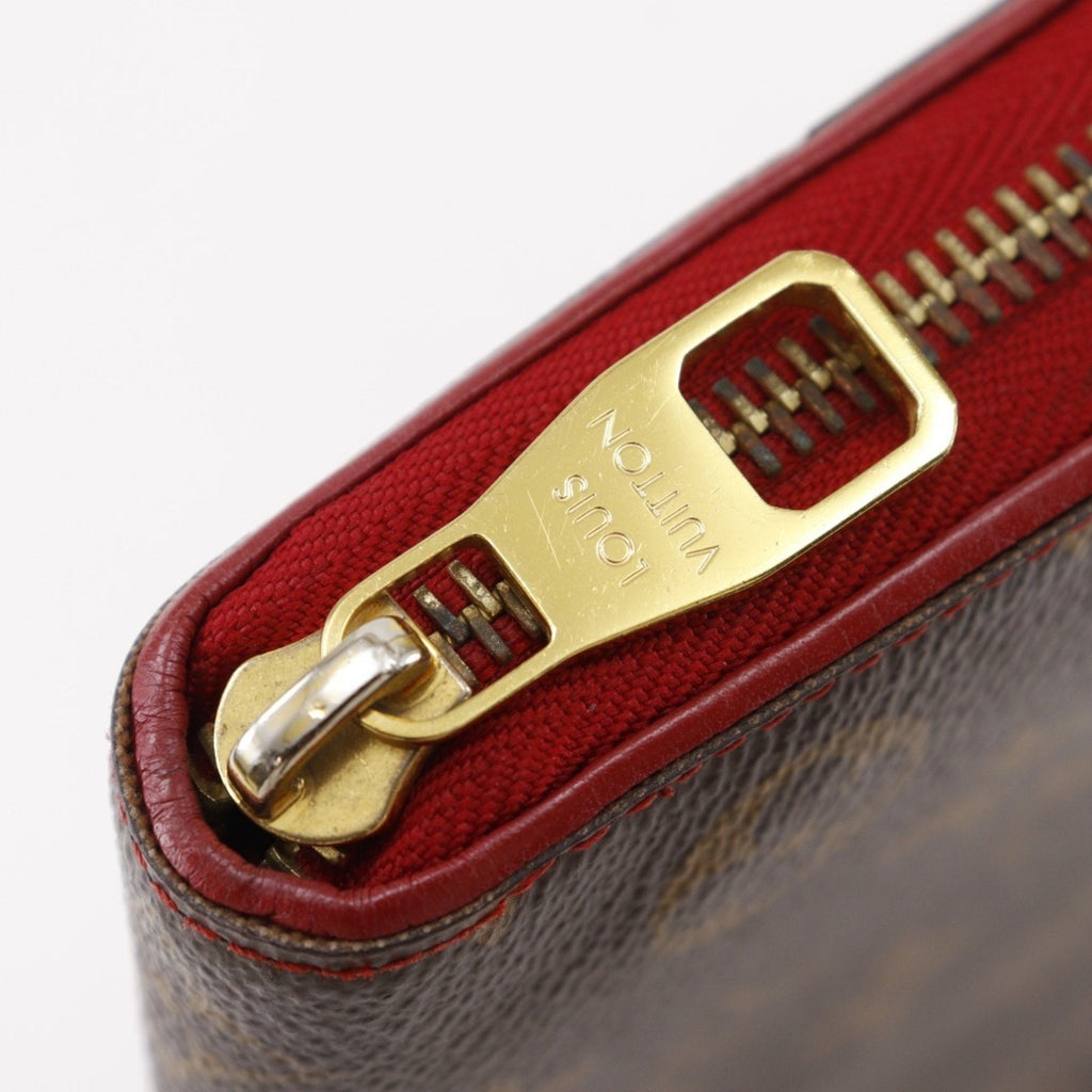 Louis Vuitton Monogram Brown Cerise Red Color Monogram Long Wallet